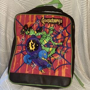 Vintage Goosebumps Book Bag Backpack Mummy‎ On Skateboard RARE A3